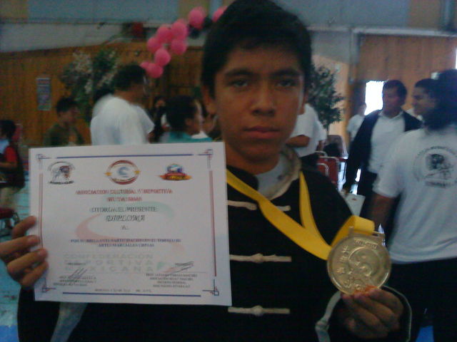 1er. Lugar en combate,en su categoria Brandon Alexis Cordero hijo del Prof. Marco A: Cordero